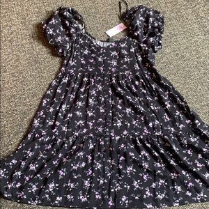 Black floral summer dress